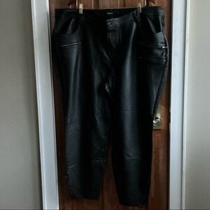 Torrid Sleek Black Faux Leather Trousers Size26T